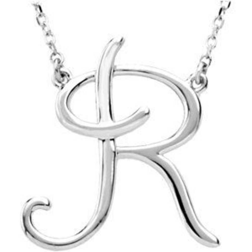 Kazi Luxury Initial Necklace - Sterling Silver (Initial R)